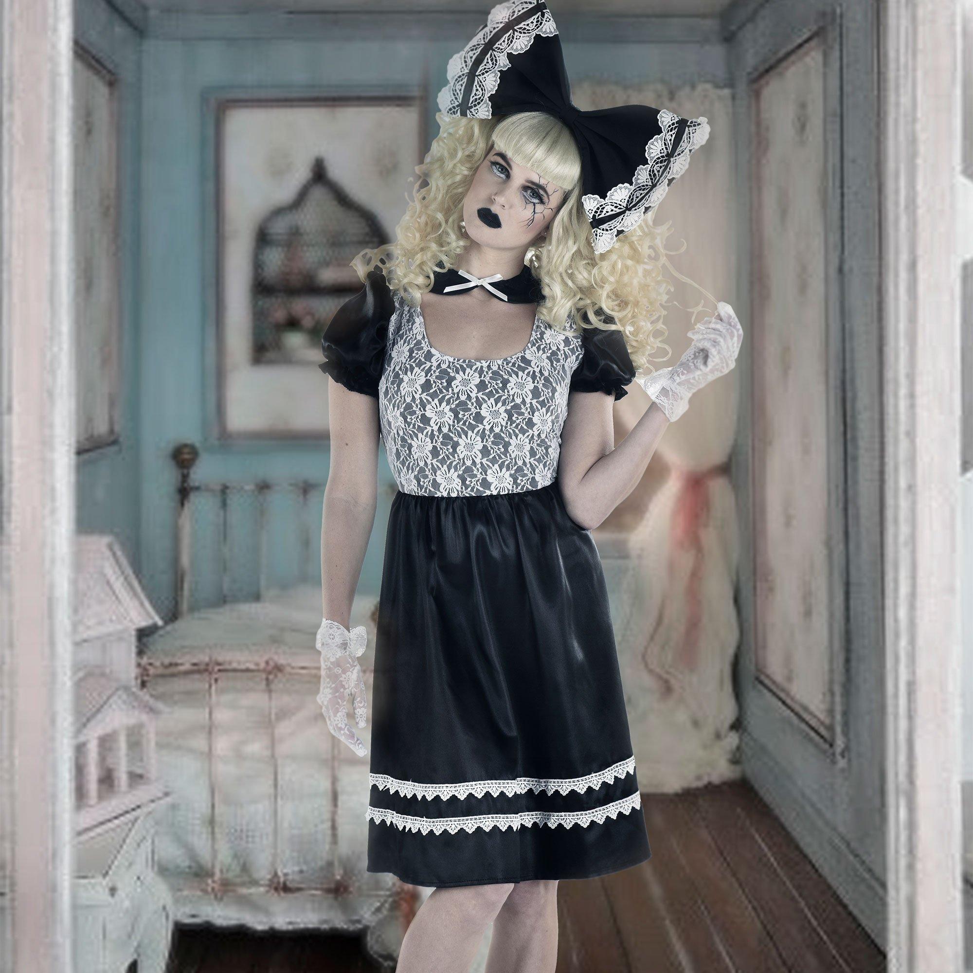 Adult Black & White Creepy Doll Dress